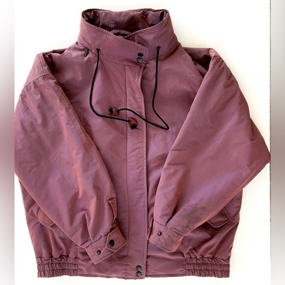 Burberrys Vintage Big Logo Full Zip Puffer Bomber Jacket
